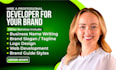 create catchy business name, logo design, slogan and web design for your brand