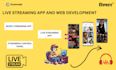 build live streaming website, music streaming app, radio streaming app