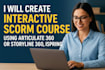 create interactive scorm course using articulate 360 or storyline 360, ispring
