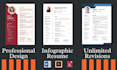 make professional CV, infographic resume, cover letter design on canva