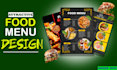 design a professional food menu card for restaurant and cafe