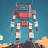 custom futuristic mecha robot character illustration art