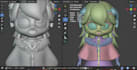 sculpt and model a cute 3d chibi character from 2d reference to 3d print ready