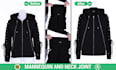 flat lay, ghost mannequin, neck joint, clothing image edit