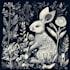 do animal and botanical linocut doodle illustration