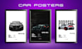 design car poster, car ad, car flyer professionally