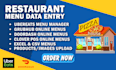 do restaurant menus data entry grubhub, uber eats, doordash, clover menu, wix