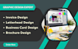 create professional invoice, letterhead, business card and brochure designs