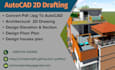 create pdf to autocad 2d floor plan for in 1 day