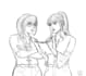 draw 2 ocs b and w sketch