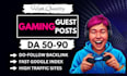 publish gaming guest post on high da gaming blogs