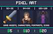 make pixel art of characters, game assets and portraits