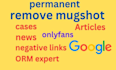 permanent remove mugshots,articles,news cases and negative links on google