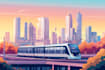 draw a flat vector landscape illustration