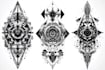 create sleeve tattoo design in geometric style
