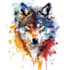 create watercolor splash animal tshirt design