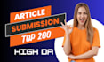 provide 200 article submission manually