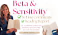 beta and sensitivity read your romance novel by published author