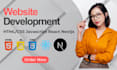 build your custom website using HTML, CSS, javascript, react