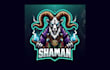 do awesome shaman goat mascot logo with unlimited revisions