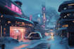 create futuristic cyberpunk, sci fi city for you