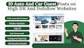 10 auto and car guest posts on high DR and dofollow websites