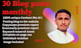 write 30 SEO blog posts articles monthly with images