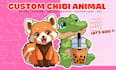 cute chibi animal, pet or mascot