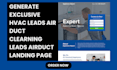 generate exclusive hvac leads air duct clearning leads airduct landing page