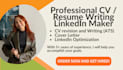 write a professional ats resume, CV, cover letter, and linkedin profile