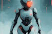 custom futuristic mecha robot character illustration art