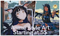 draw character illustrations in 2d anime style