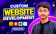 do custom website development as full stack developer, front end developer