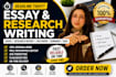 write essays, reports, case studies, research papers and summaries