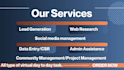 do data entry, web research and social media management