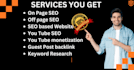do on page , off page  and tecnical SEO