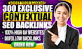 provide exclusive mix of 300 powerful contextual dofollow SEO backlinks