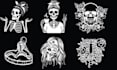 design skull or skeleton t shirt for streetwear brand