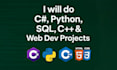do c sharp, python and web development projects