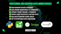 do python web scraping, with scrapy, selenium, bs4, puppeteer, octoparse, apify