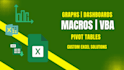 create excel graphs, dashboards, macro , pivot  table, vba