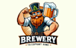 design outstanding brewery mascot logo with express deliver