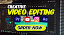 do creative youtube video editing and podcast video editing