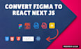 convert figma to html, react or next js with tailwind and shadcn ui