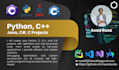 create your python, c, cpp, c sharp programming projects