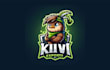 design awesome kiwi mascot logo with creative concepts