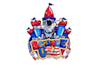 design astronaut theme bounce house company logo