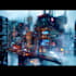 do cyberpunk futuristic city art