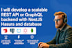 develop a scalable rest API or graphql backend with nestjs hasura and database