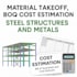provide boq takeoff and cost estimation for steel and metal structures